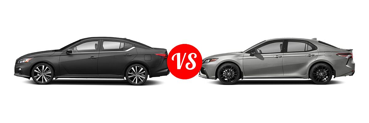 2021 Nissan Altima Sedan 2.0 SR / 2.5 SR vs. 2021 Toyota Camry Sedan XSE / XSE V6 - Side Comparison