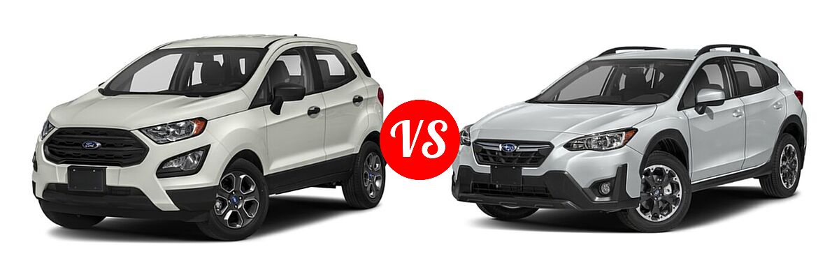 2021 Ford EcoSport SUV S vs. 2021 Subaru Crosstrek SUV Premium - Front Left Comparison