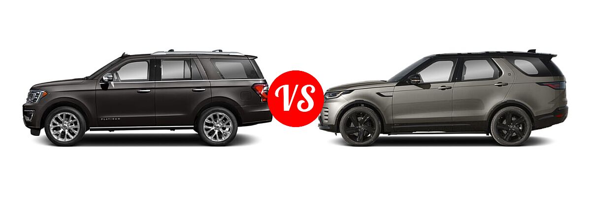 2021 Ford Expedition SUV Platinum vs. 2021 Land Rover Discovery SUV HSE R-Dynamic / S / S R-Dynamic - Side Comparison