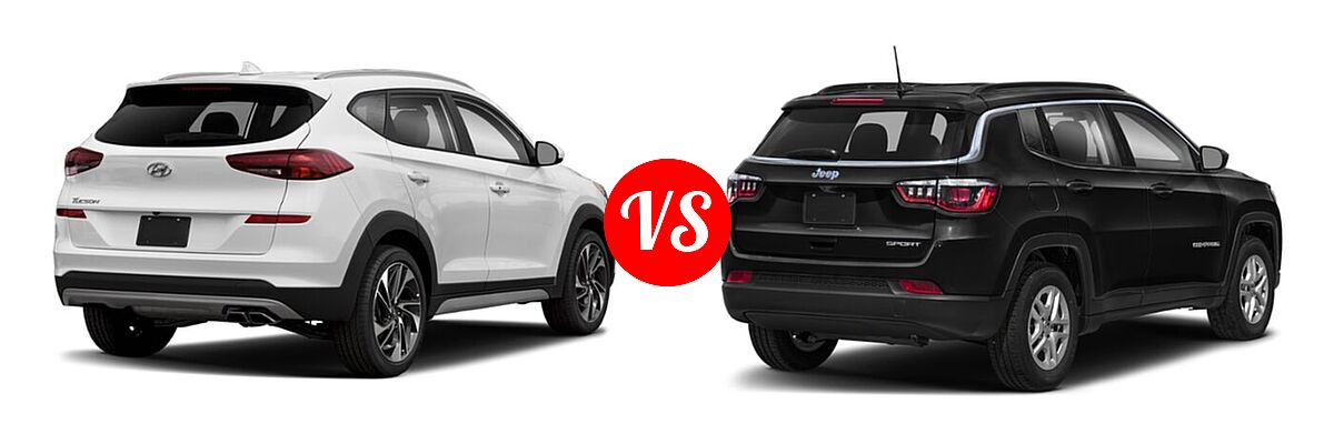 2021 Hyundai Tucson SUV Sport vs. 2021 Jeep Compass SUV Freedom - Rear Right Comparison