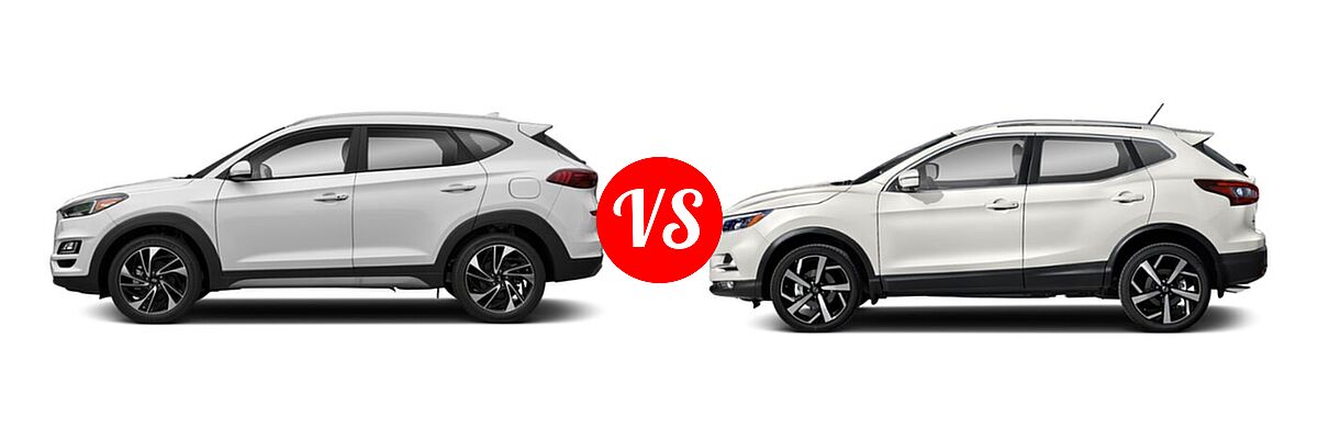 2021 Hyundai Tucson SUV Sport vs. 2021 Nissan Rogue Sport SUV SL - Side Comparison