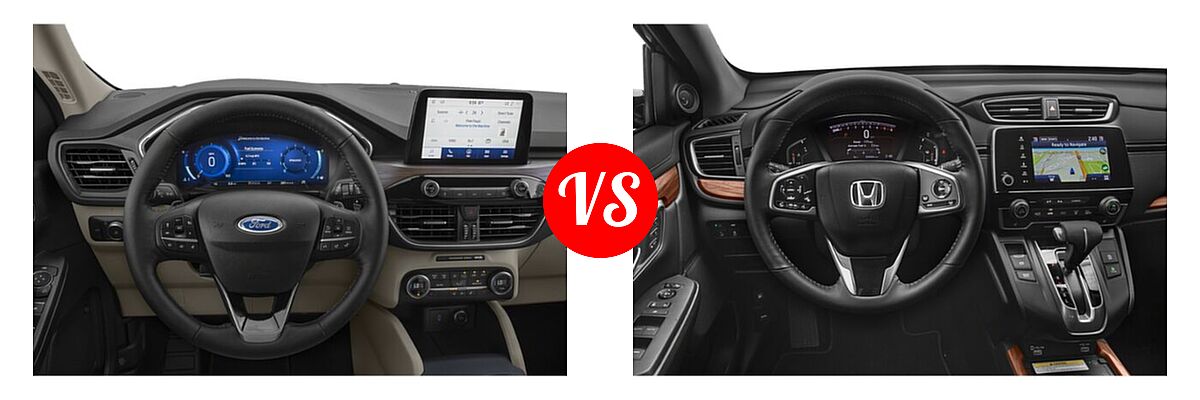 2021 Ford Escape SUV Titanium vs. 2021 Honda CR-V SUV Touring - Dashboard Comparison