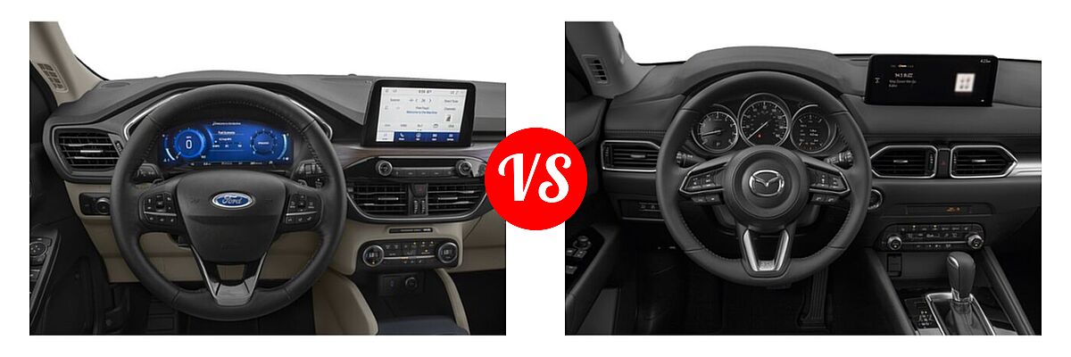 2021 Ford Escape SUV Hybrid Titanium Hybrid vs. 2021 Mazda CX-5 SUV Touring - Dashboard Comparison