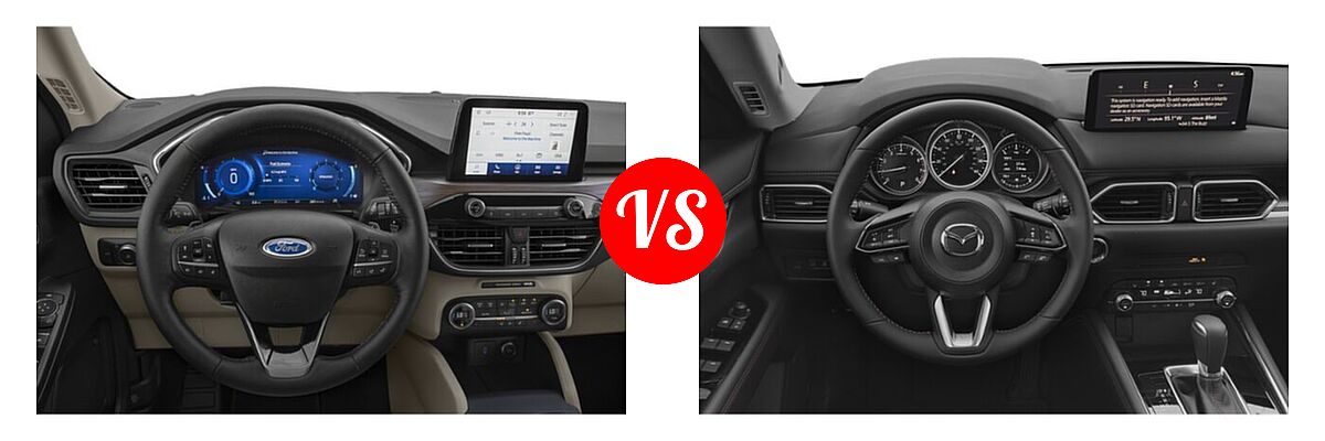 2021 Ford Escape SUV Hybrid Titanium Hybrid vs. 2021 Mazda CX-5 SUV Carbon Edition Turbo - Dashboard Comparison
