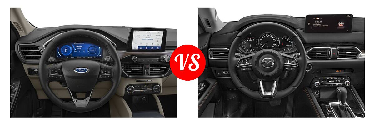2021 Ford Escape SUV Hybrid Titanium Hybrid vs. 2021 Mazda CX-5 SUV Grand Touring Reserve - Dashboard Comparison