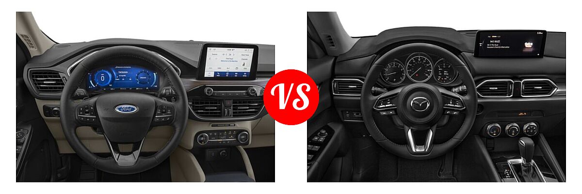 2021 Ford Escape SUV Hybrid Titanium Hybrid vs. 2021 Mazda CX-5 SUV Sport - Dashboard Comparison