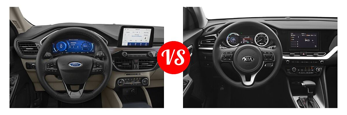 2021 Ford Escape SUV Titanium vs. 2021 Kia Niro SUV EX Premium / LX / LXS / Touring / Touring SE - Dashboard Comparison