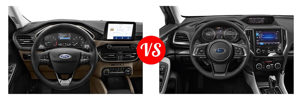 2021 Ford Escape SUV SEL vs. 2021 Subaru Forester SUV Limited - Dashboard Comparison