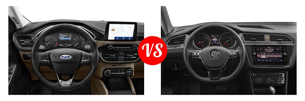 2021 Ford Escape SUV SEL vs. 2021 Volkswagen Tiguan SUV SE - Dashboard Comparison