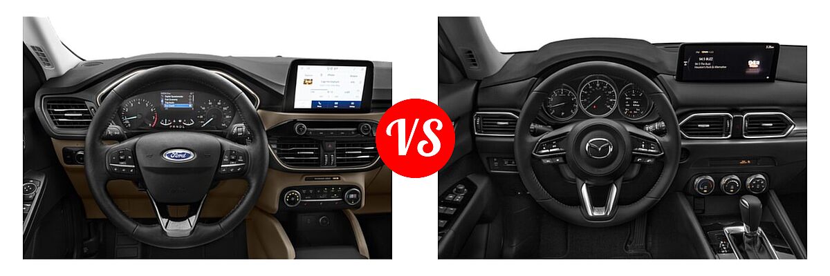 2021 Ford Escape SUV Hybrid SEL Hybrid vs. 2021 Mazda CX-5 SUV Sport - Dashboard Comparison