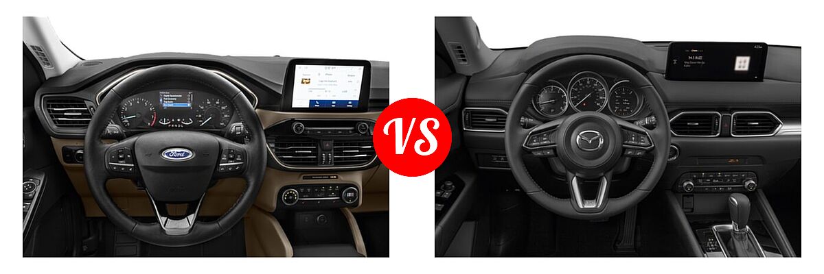 2021 Ford Escape SUV Hybrid SEL Hybrid vs. 2021 Mazda CX-5 SUV Touring - Dashboard Comparison