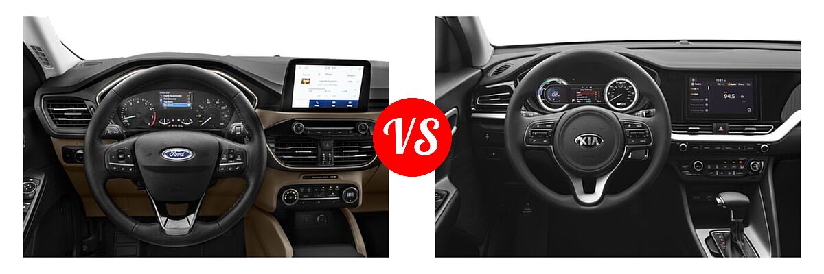 2021 Ford Escape SUV SEL vs. 2021 Kia Niro SUV EX Premium / LX / LXS / Touring / Touring SE - Dashboard Comparison
