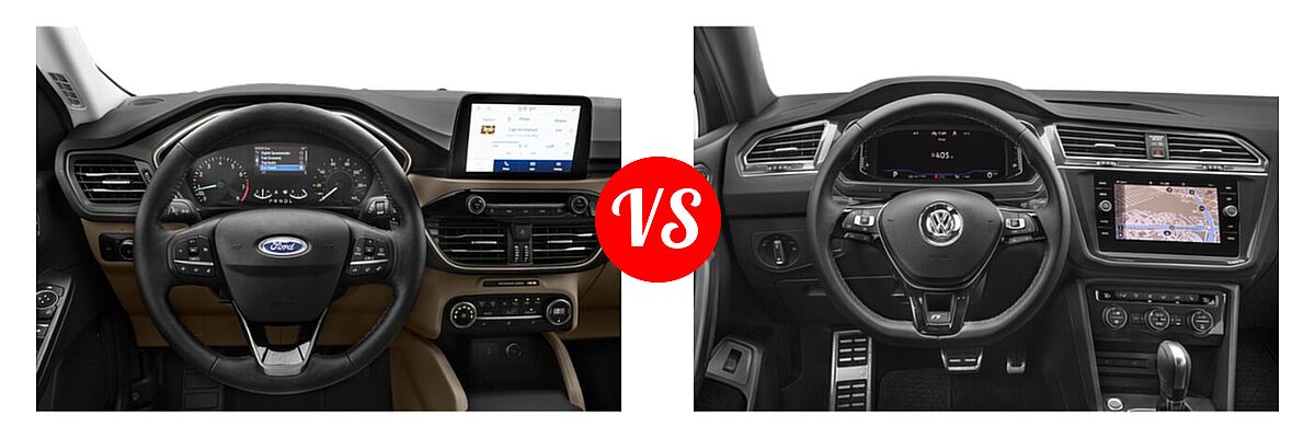 2021 Ford Escape SUV SEL vs. 2021 Volkswagen Tiguan SUV SEL Premium R-Line - Dashboard Comparison