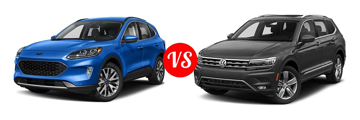 2021 Ford Escape SUV Titanium vs. 2021 Volkswagen Tiguan SUV SEL - Front Left Comparison
