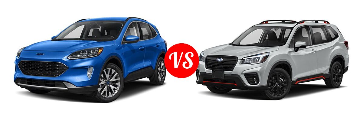 2021 Ford Escape SUV Titanium vs. 2021 Subaru Forester SUV Sport - Front Left Comparison