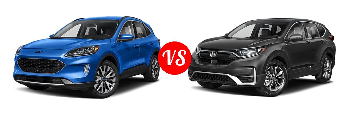 2021 Ford Escape SUV Titanium vs. 2021 Honda CR-V SUV EX-L - Front Left Comparison