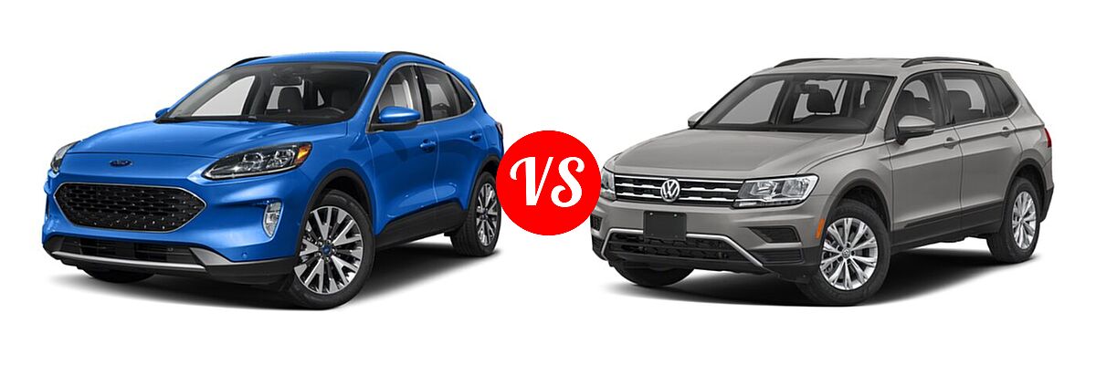 2021 Ford Escape SUV Titanium vs. 2021 Volkswagen Tiguan SUV S - Front Left Comparison
