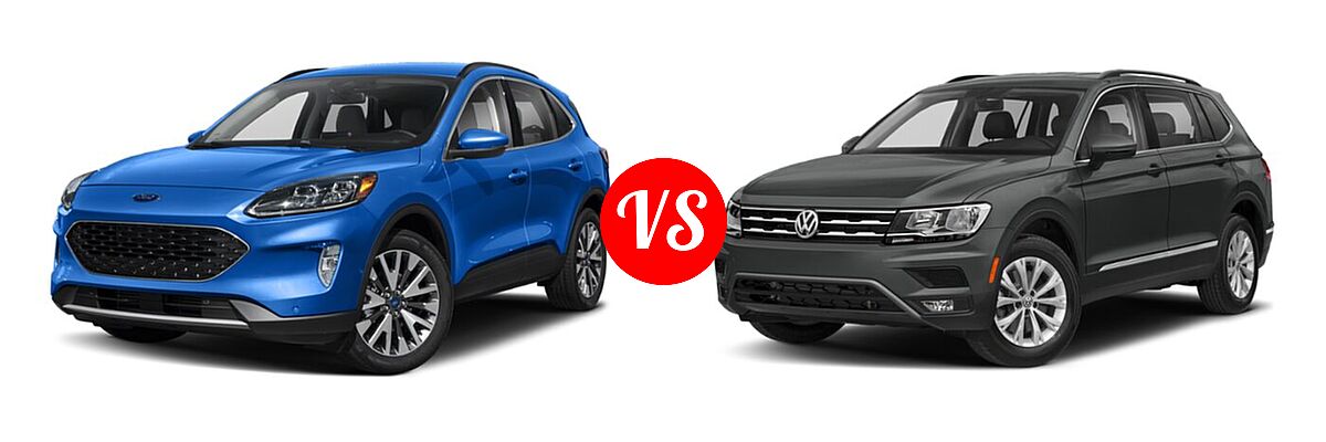 2021 Ford Escape SUV Titanium vs. 2021 Volkswagen Tiguan SUV SE - Front Left Comparison
