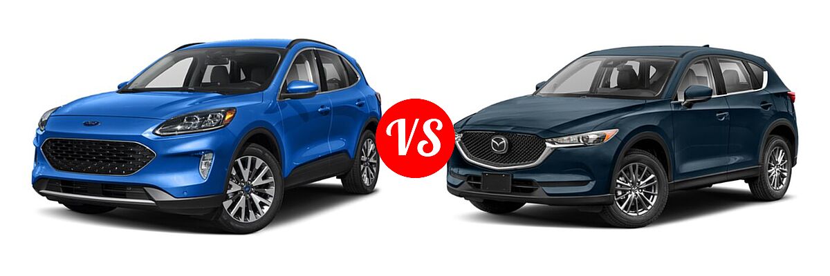 2021 Ford Escape SUV Titanium vs. 2021 Mazda CX-5 SUV Touring - Front Left Comparison