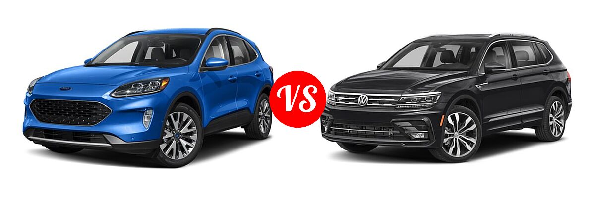 2021 Ford Escape SUV Titanium vs. 2021 Volkswagen Tiguan SUV SEL Premium R-Line - Front Left Comparison