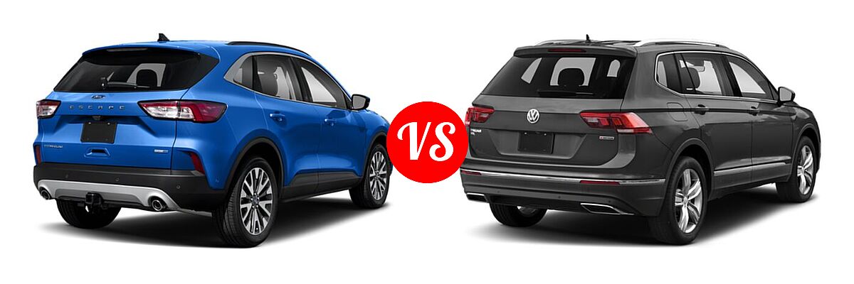 2021 Ford Escape SUV Titanium vs. 2021 Volkswagen Tiguan SUV SEL - Rear Right Comparison