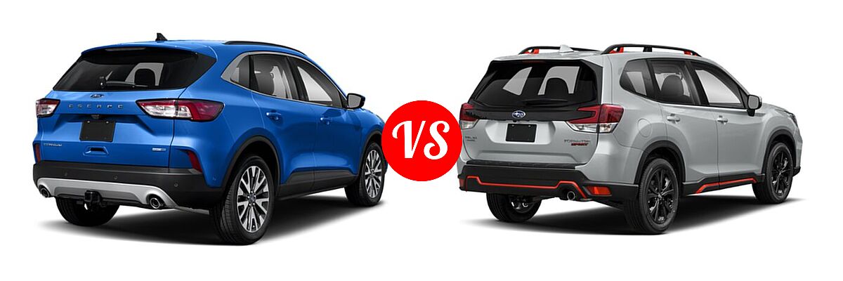 2021 Ford Escape SUV Titanium vs. 2021 Subaru Forester SUV Sport - Rear Right Comparison