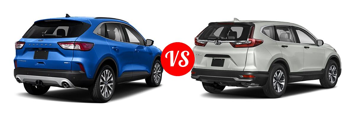 2021 Ford Escape SUV Titanium vs. 2021 Honda CR-V SUV LX - Rear Right Comparison