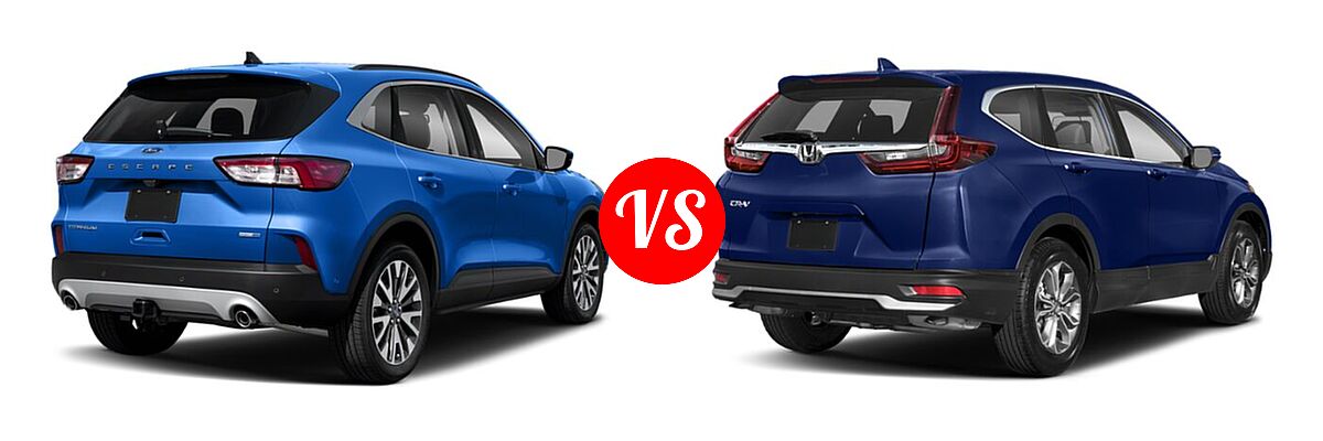 2021 Ford Escape SUV Titanium vs. 2021 Honda CR-V SUV EX - Rear Right Comparison