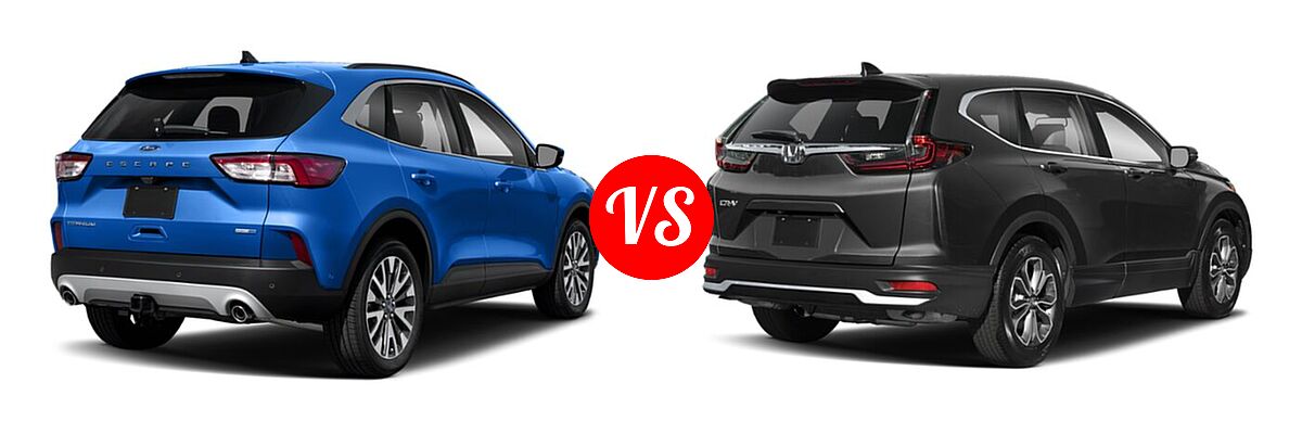 2021 Ford Escape SUV Titanium vs. 2021 Honda CR-V SUV EX-L - Rear Right Comparison