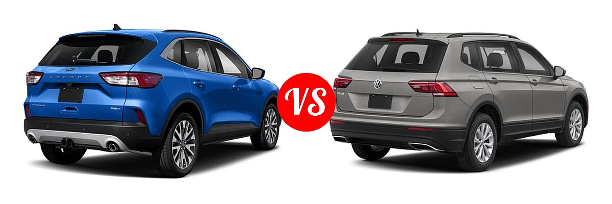 2021 Ford Escape SUV Titanium vs. 2021 Volkswagen Tiguan SUV S - Rear Right Comparison