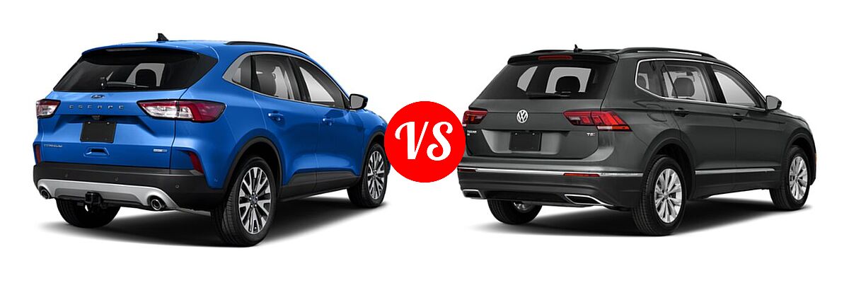 2021 Ford Escape SUV Titanium vs. 2021 Volkswagen Tiguan SUV SE - Rear Right Comparison