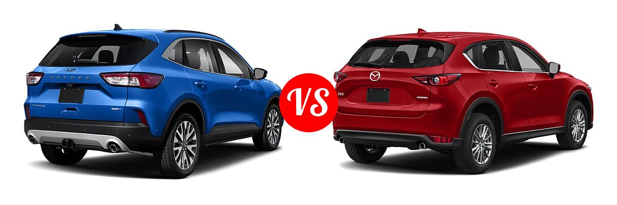 2021 Ford Escape SUV Hybrid Titanium Hybrid vs. 2021 Mazda CX-5 SUV Sport - Rear Right Comparison