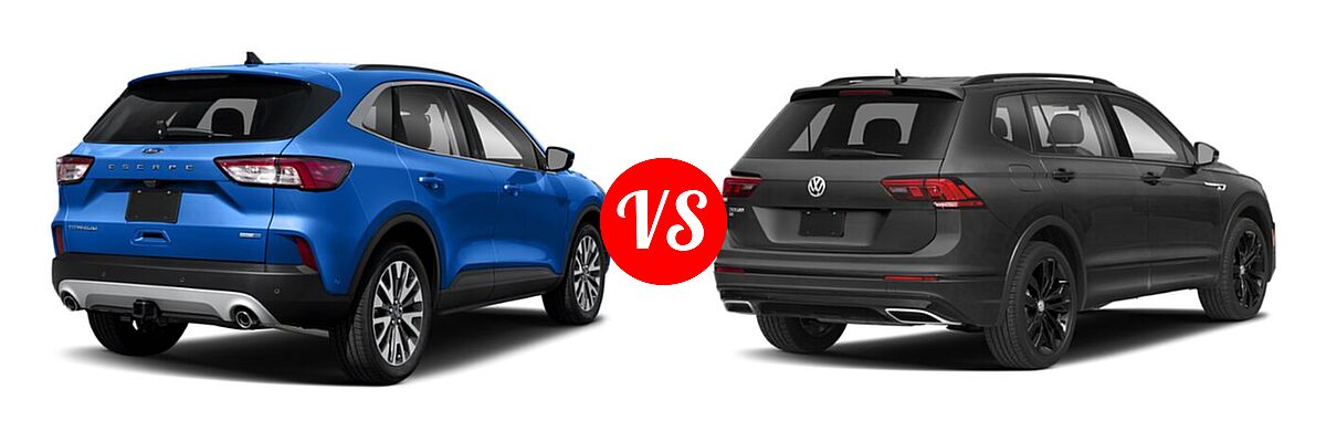 2021 Ford Escape SUV Titanium vs. 2021 Volkswagen Tiguan SUV SE R-Line Black - Rear Right Comparison