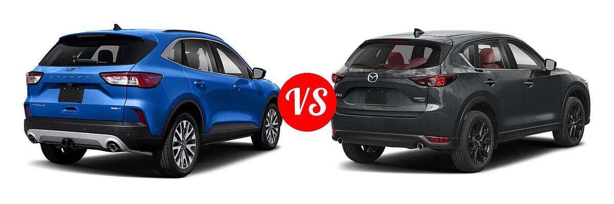 2021 Ford Escape SUV Titanium vs. 2021 Mazda CX-5 SUV Carbon Edition Turbo - Rear Right Comparison