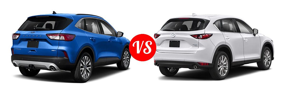 2021 Ford Escape SUV Titanium vs. 2021 Mazda CX-5 SUV Grand Touring Reserve - Rear Right Comparison