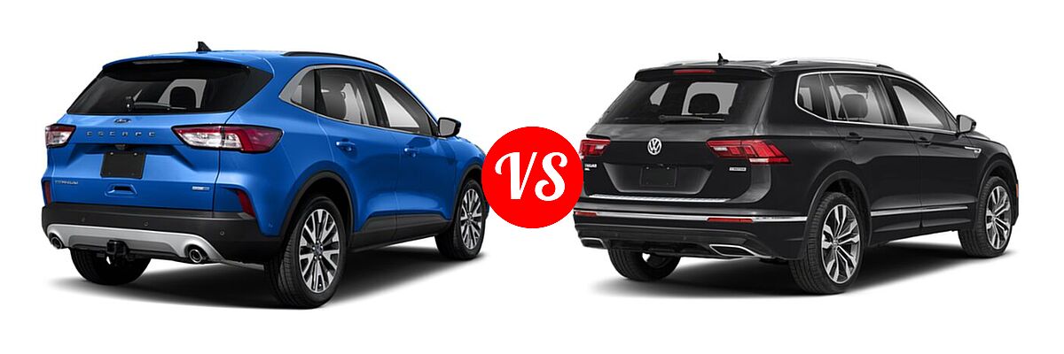 2021 Ford Escape SUV Titanium vs. 2021 Volkswagen Tiguan SUV SEL Premium R-Line - Rear Right Comparison
