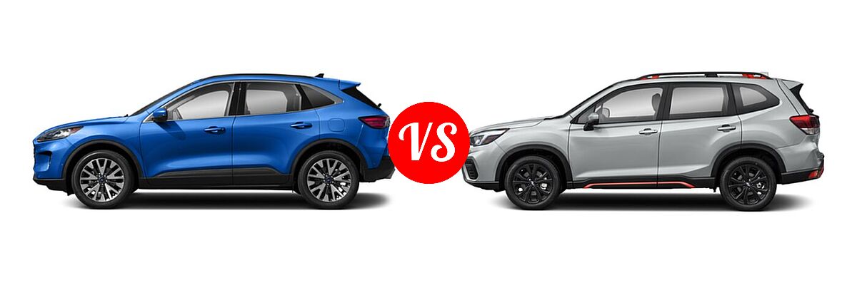 2021 Ford Escape SUV Titanium vs. 2021 Subaru Forester SUV Sport - Side Comparison
