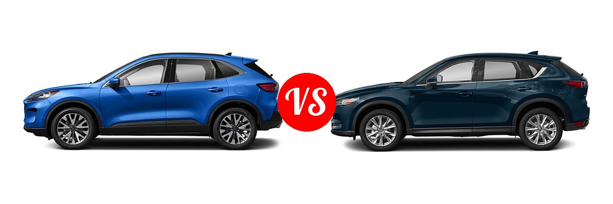 2021 Ford Escape SUV Hybrid Titanium Hybrid vs. 2021 Mazda CX-5 SUV Grand Touring - Side Comparison