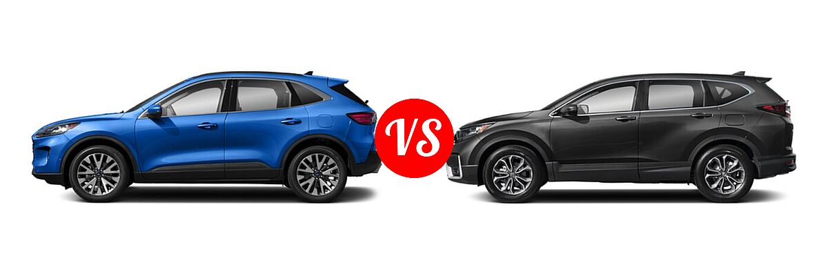 2021 Ford Escape SUV Titanium vs. 2021 Honda CR-V SUV EX-L - Side Comparison