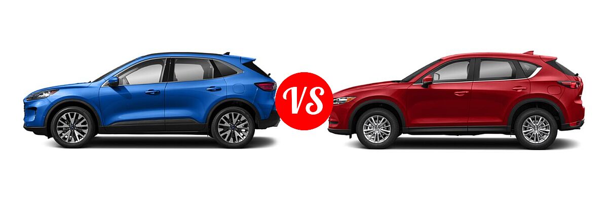 2021 Ford Escape SUV Hybrid Titanium Hybrid vs. 2021 Mazda CX-5 SUV Sport - Side Comparison