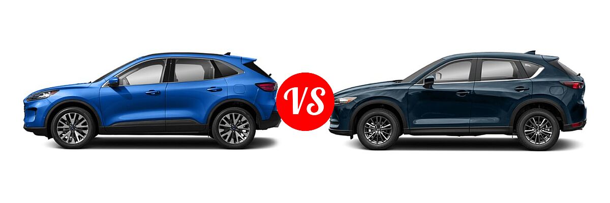 2021 Ford Escape SUV Hybrid Titanium Hybrid vs. 2021 Mazda CX-5 SUV Touring - Side Comparison