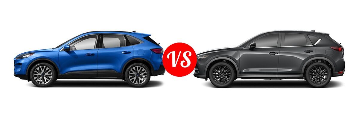 2021 Ford Escape SUV Titanium vs. 2021 Mazda CX-5 SUV Carbon Edition - Side Comparison