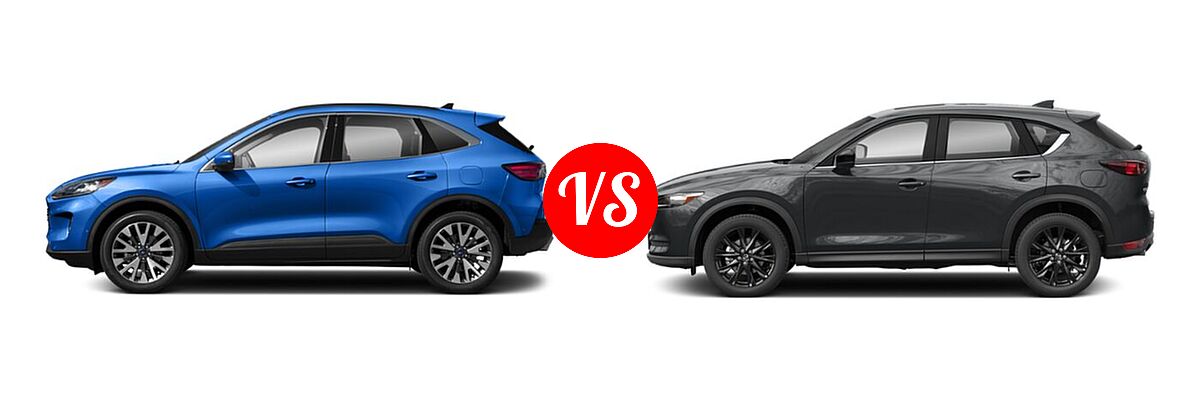 2021 Ford Escape SUV Titanium vs. 2021 Mazda CX-5 SUV Carbon Edition Turbo - Side Comparison