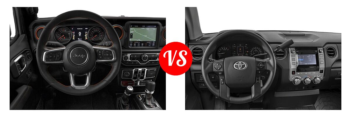 2021 Jeep Gladiator Pickup Mojave vs. 2021 Toyota Tundra 2WD Pickup SR - Dashboard Comparison