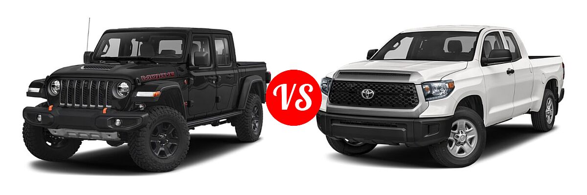2021 Jeep Gladiator Pickup Mojave vs. 2021 Toyota Tundra 2WD Pickup SR - Front Left Comparison