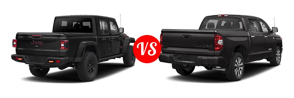 2021 Jeep Gladiator Pickup Mojave vs. 2021 Toyota Tundra 2WD Pickup SR5 - Rear Right Comparison