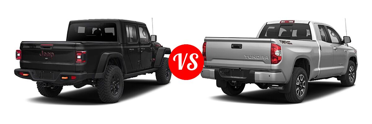2021 Jeep Gladiator Pickup Mojave vs. 2021 Toyota Tundra 2WD Pickup Limited - Rear Right Comparison