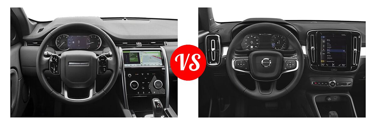 2021 Land Rover Discovery Sport SUV S / S R-Dynamic / SE / SE R-Dynamic vs. 2019 Volvo XC40 SUV Momentum / R-Design - Dashboard Comparison
