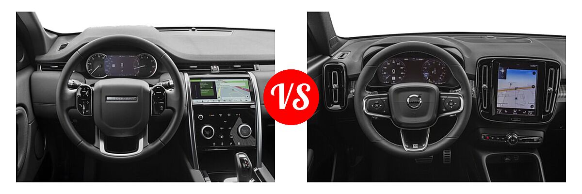 2021 Land Rover Discovery Sport SUV S / S R-Dynamic / SE / SE R-Dynamic vs. 2019 Volvo XC40 SUV R-Design - Dashboard Comparison