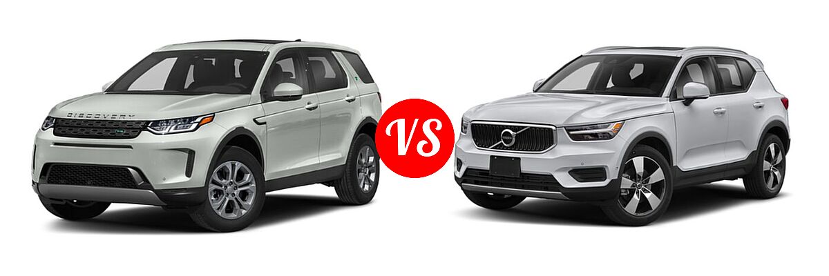2021 Land Rover Discovery Sport SUV S / S R-Dynamic / SE / SE R-Dynamic vs. 2019 Volvo XC40 SUV Momentum / R-Design - Front Left Comparison